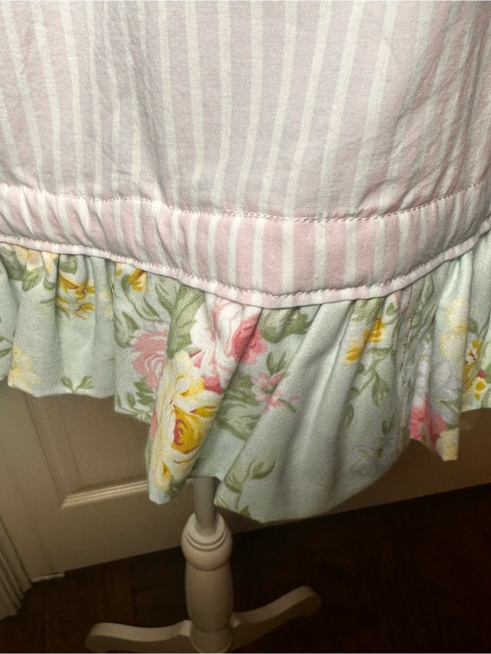Pink Striped Ruffle Hem Button-Up Blouse - Picture 6 of 6